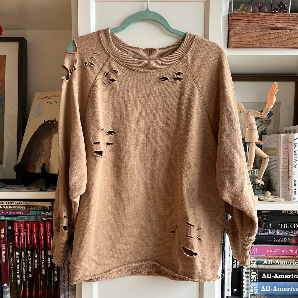 Aerie Distressed City Sweatshirt, size S